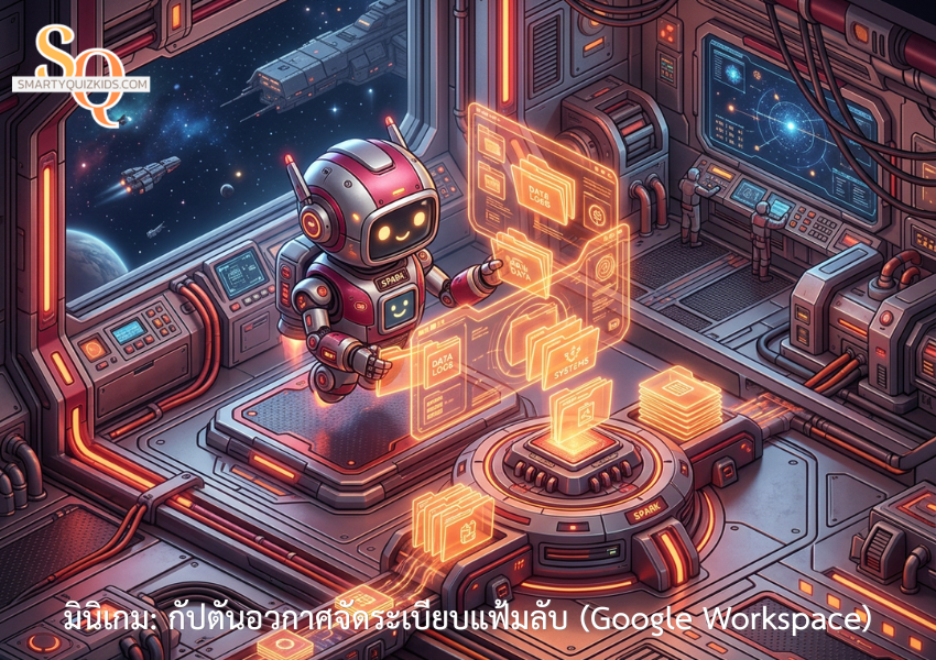 มินิเกม: กัปตันอวกาศจัดระเบียบแฟ้มลับ (Google Workspace)